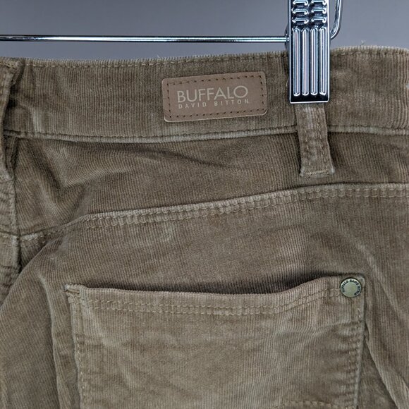 Buffalo David Bitton Corduroy Mid-Rise Iron Slim Leg Cords Beige Size 6 Size 30 - Picture 3 of 4